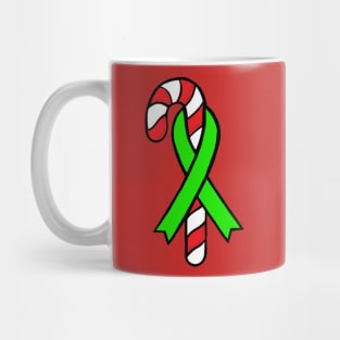 Candy cane awareness ribbon (Green) Mug